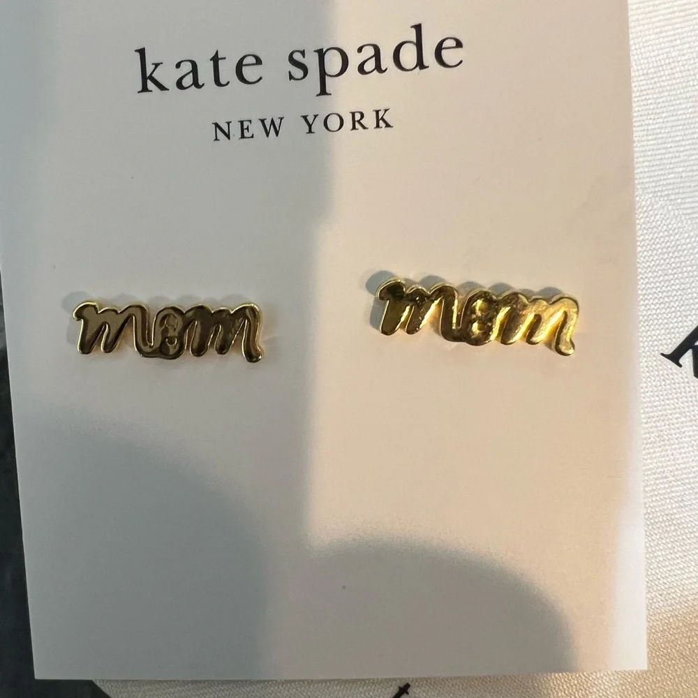 Kate Spade Gold-Tone 'Mom' Stud Earrings